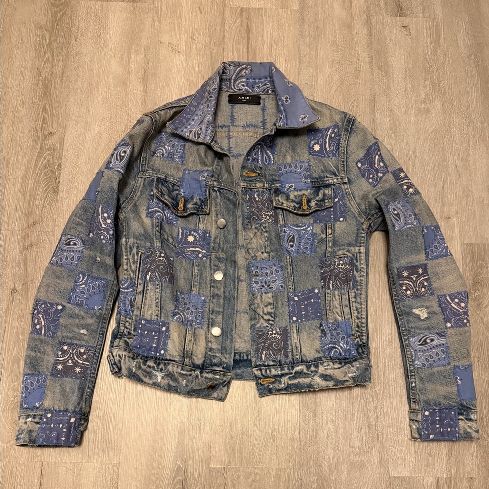 Amiri Blue Patchwork Jean Jacket - image 1